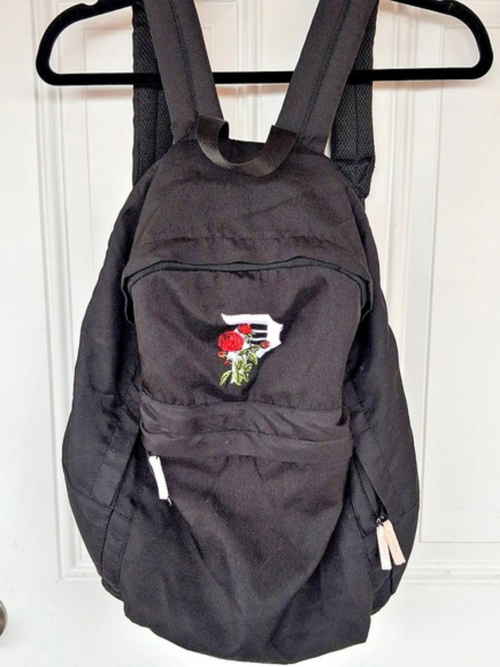 Primitive Black Embroidered Backpack Like New